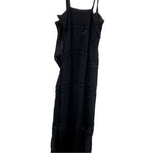 Nicole Miller Artelier 90s silk Floral broderie Anglaise trimming Maxi dress